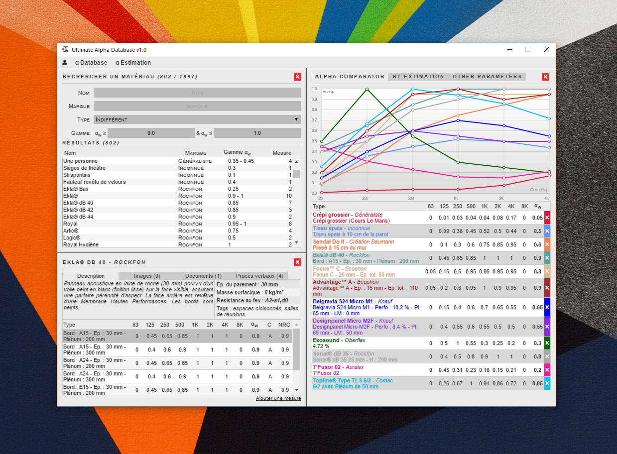 Acoustic DB - Absorption coefficient database