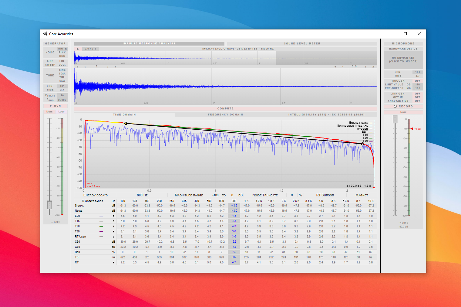 Core Acoustics - Impulse Response Analyser